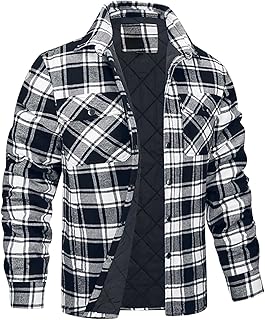 Chaqueta de camisa a cuadros para hombre, con botones de presión, chaqueta de invierno con bolsillo, solapa informal, chaqueta de leñador, abrigo de invierno, chaqueta de entretiempo, tallas grandes
