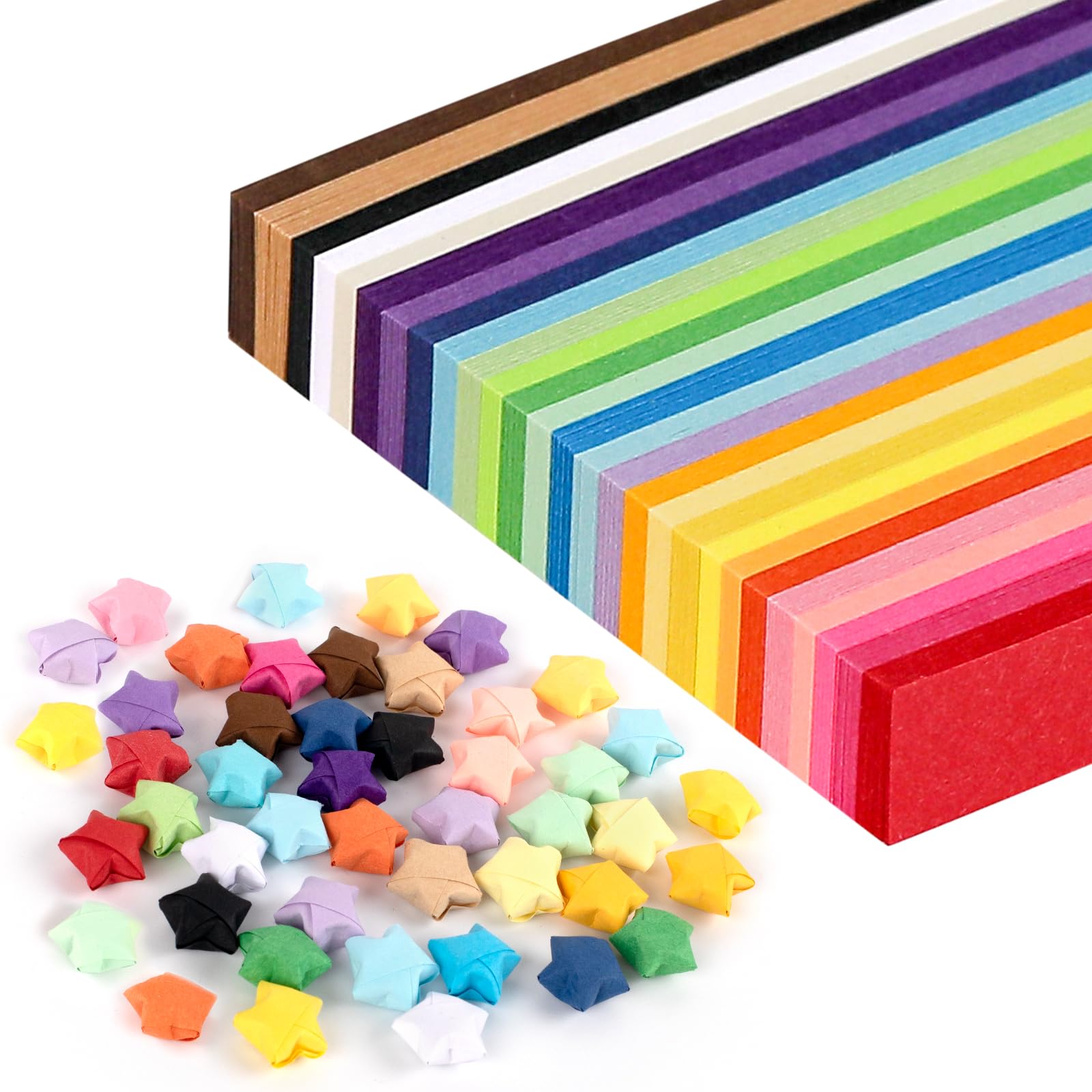 Amazon.com: Bouiexye 540 Sheets Star Paper, 27 Colors Solid Color Paper ...