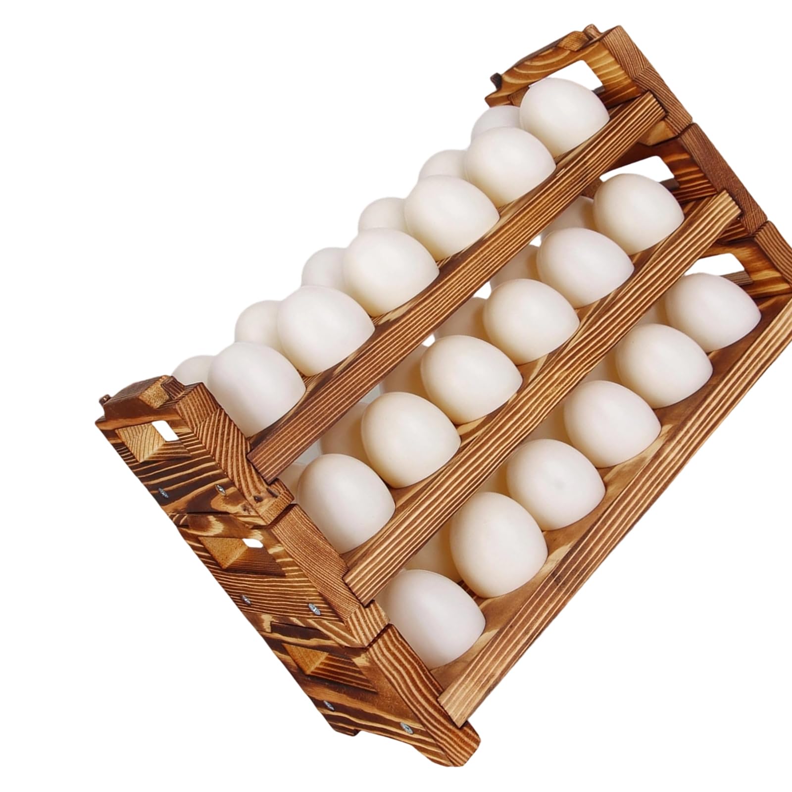Piceioep Farm Inspired Stackable Chicken Item Rack Organizes 36 Items Strong Pine Build Ideal for Small Kitchens Stackable Chicken Oocyte Rack