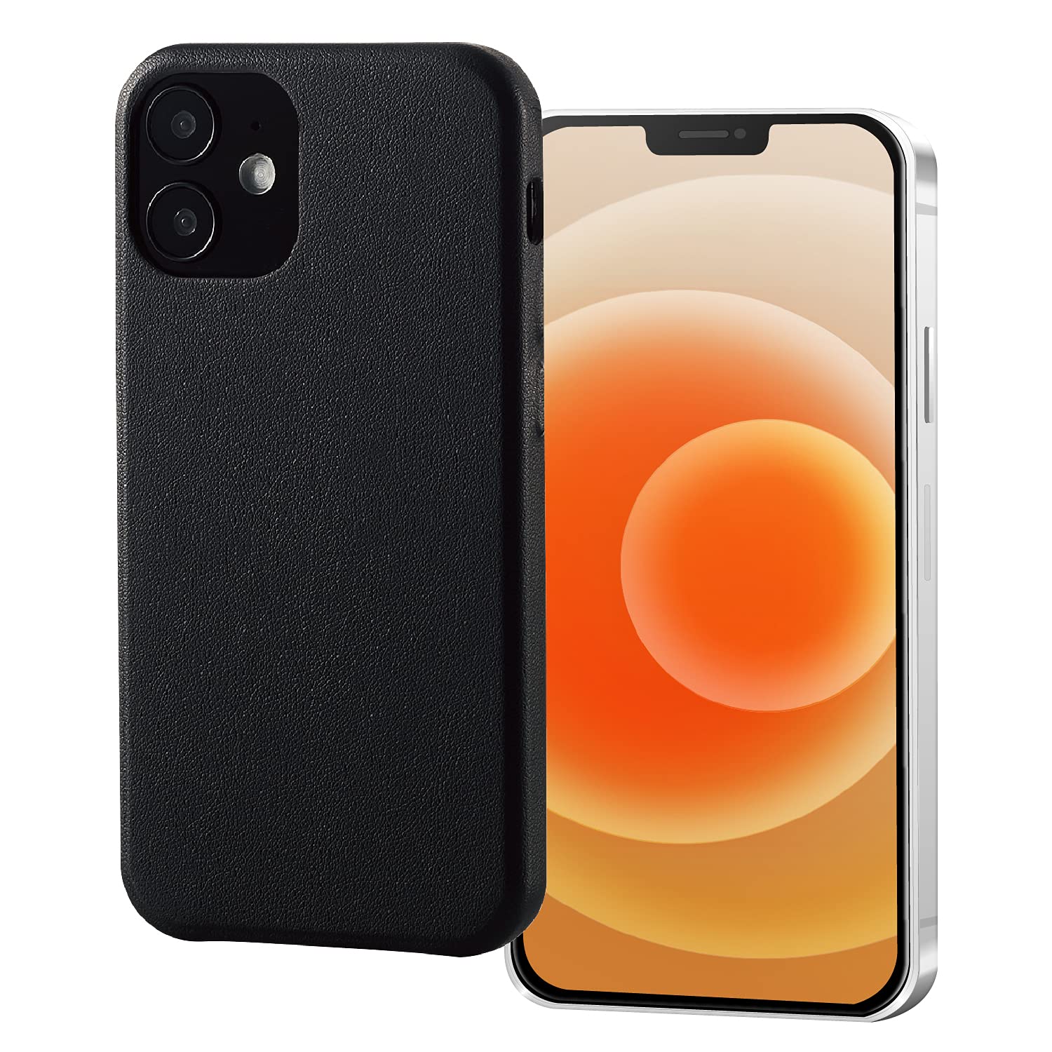 Apple iPhone 12mini ブラック ケース付き Amazon.co.jp: エレコム iPhone 12 mini レザーケース オープン