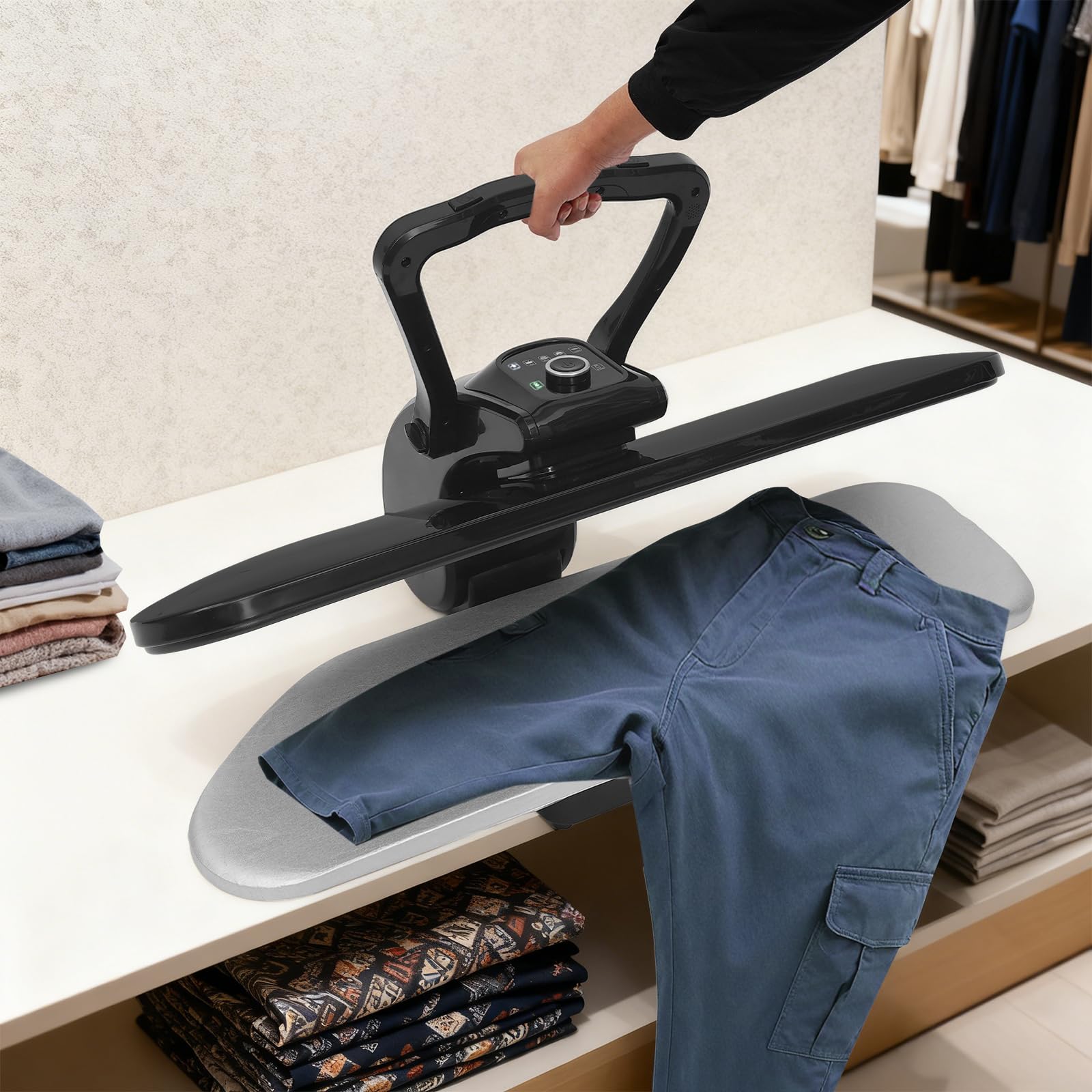 Dampfpresse 2200W Schwarz 90-200°C Verstellbar Abnehmbar Dampfbügelpresse | Für Das Bügen Von Kleidung,Bettwäsche Und Nylon,91 * 53 * 26cm