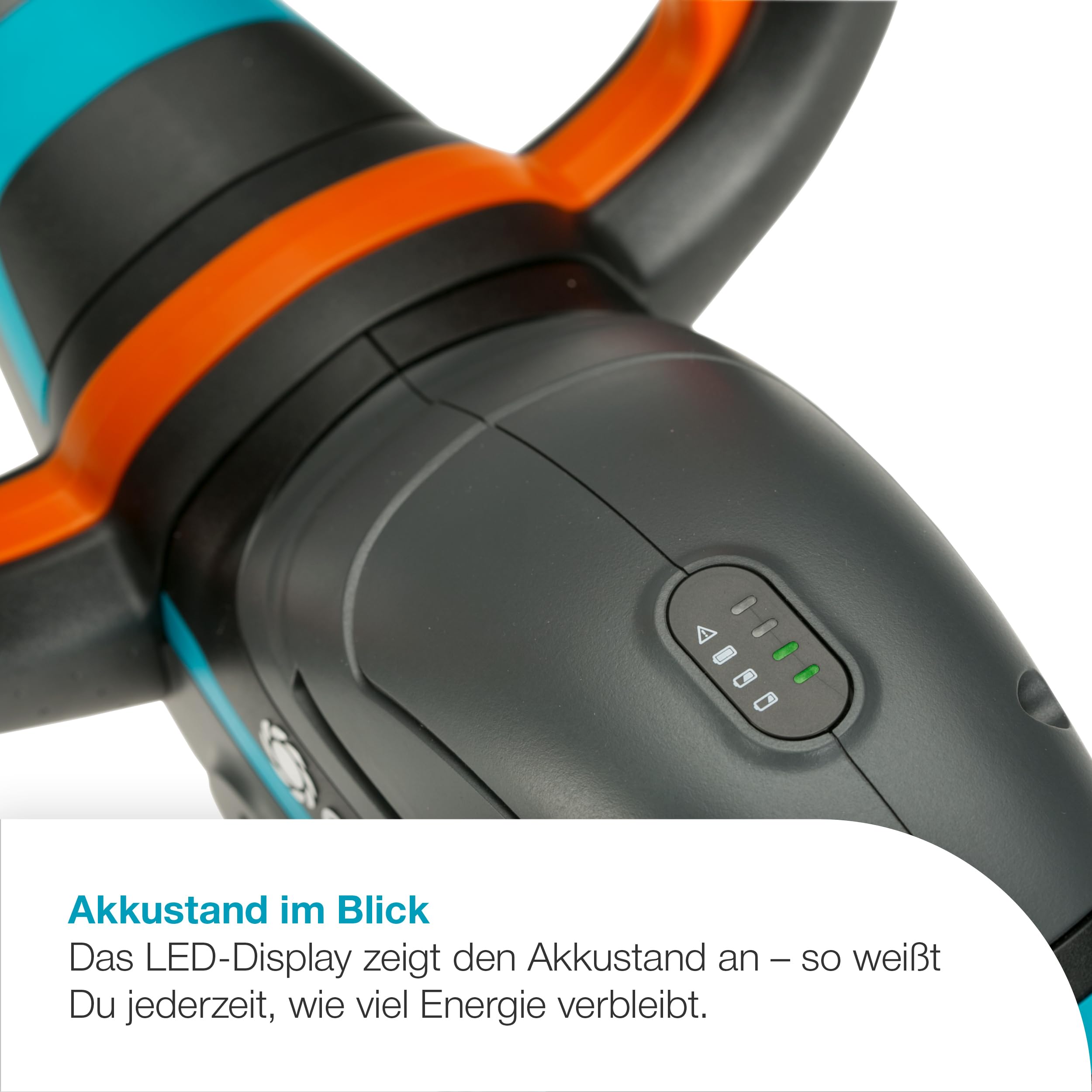 Gardena Akku-Heckenschere ComfortCut 60/18V P4A Ready-to-Use Set: Ergonomisch, Messergeometrie, Leichtgewicht, Akkustand, Kabellos (14731-20)