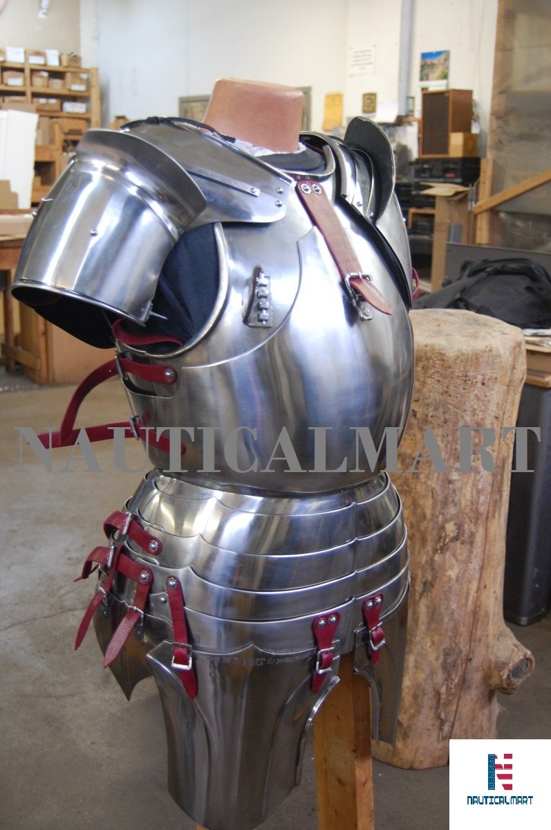 NauticalMart Reenactment Gothic Steel Cuirass Front & Back Medieval Breastplate