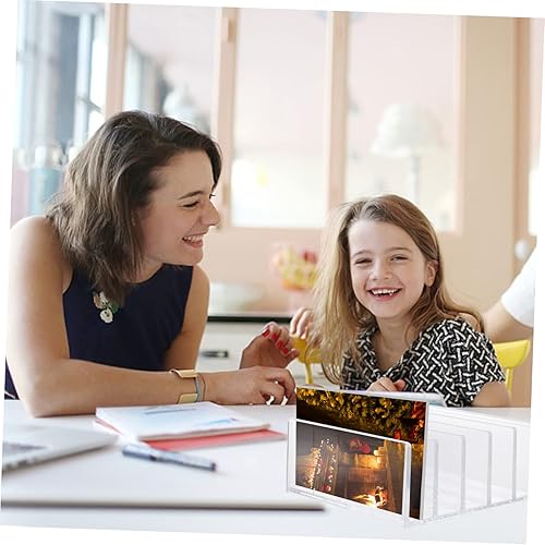 Miniatura 5 de NUOBESTY Estante de almacenamiento de libros, organizador de escritorio de archivos, organizador de documentos de escritorio, soporte para