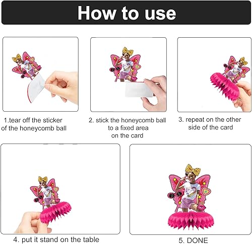 Miniatura 3 de Decoraciones de fiesta de cumpleaños That Girl Lay Lay, decoraciones de mesa 3D de doble cara con texto en inglés That Girl Lay Lay Party para