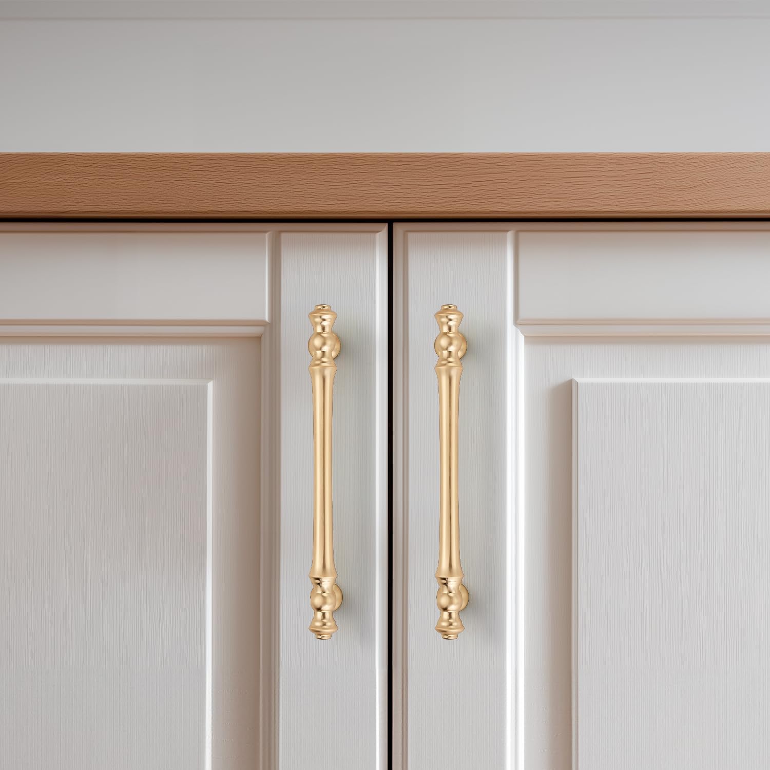 Home Expert 10 Pack 5 Inch (128mm) Center to Center Brushed Gold Cabinet Pulls, Kitchen Handles for Cupboards & Drawers