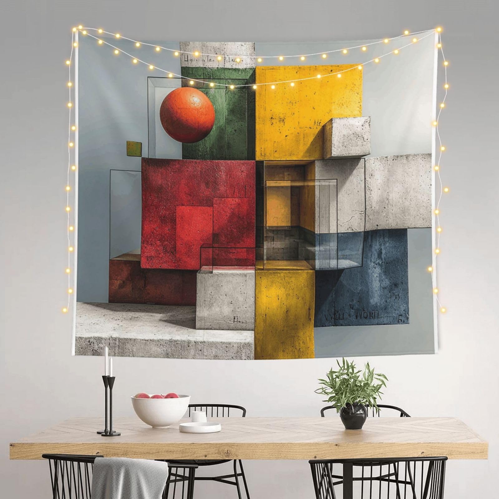 HJKJKKJ Tapestry 152 X 130 CM Aesthetic Wall Tapestrys for Bedroom Geometry Tapestries Hanging Wall Art Blanket Home Decor Tapestry for Living Room Dorm Office