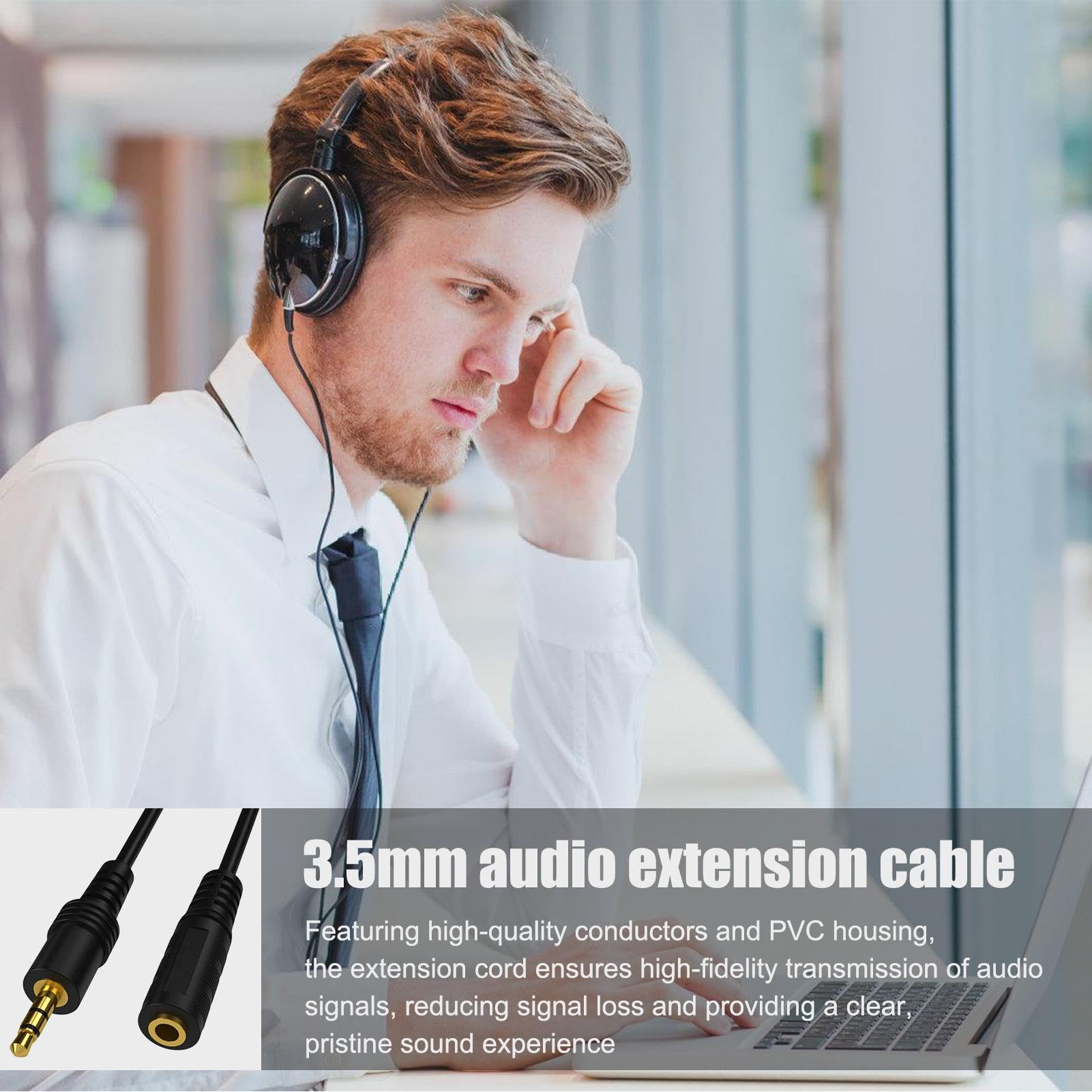 Cavo prolunga per cuffie, prolunga jack per cuffie, Cavo prolunga per | cuffie da maschio a femmina, Prolunga cavo Aux, prolunga per cuffie stereo con audio Hi-Fi da 4,92 piedi per smartphone audio