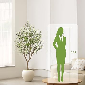 LYERSE Artificial Olive Tree 6ft with Large Branches and Lifelike Fruits