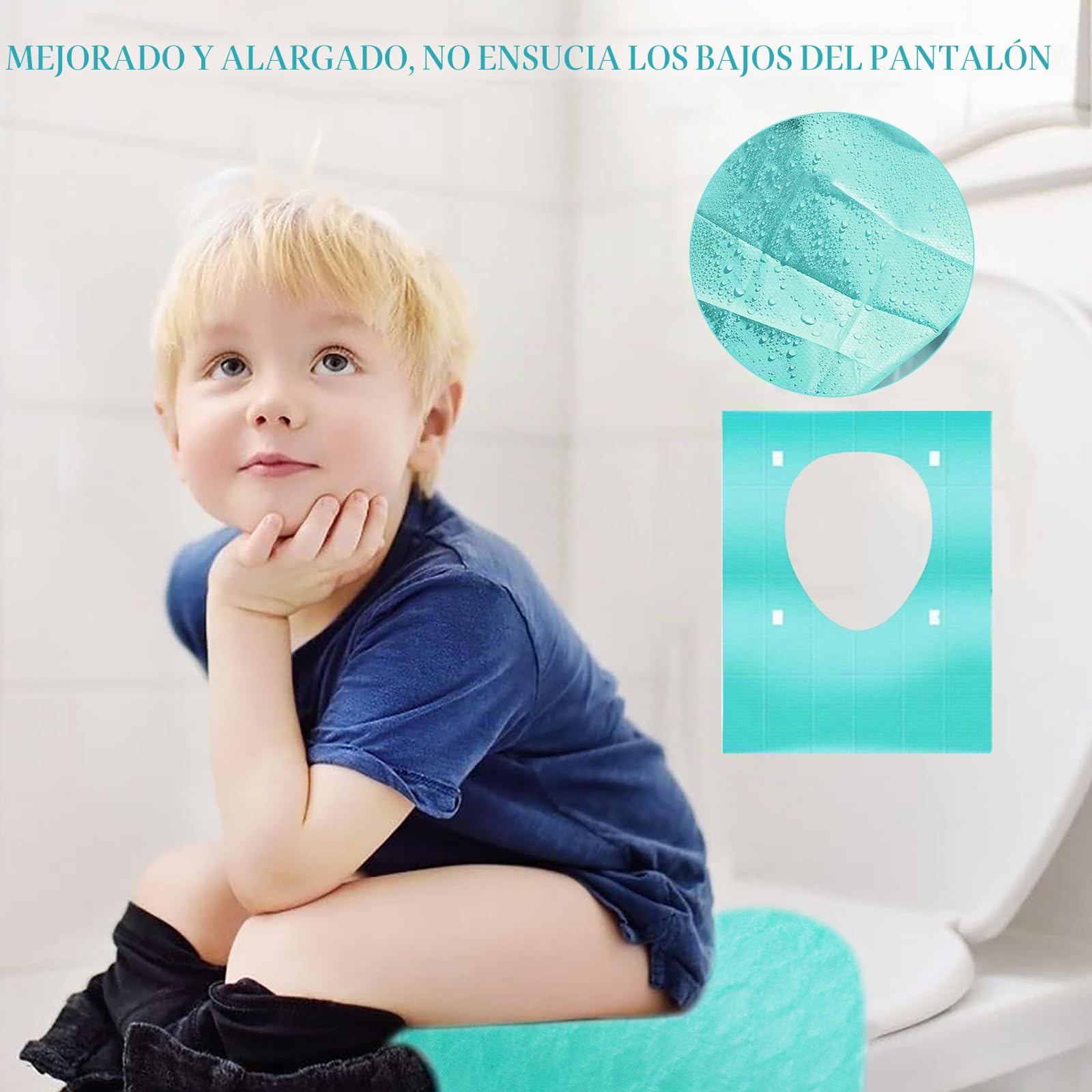 Protector WC Desechable Papel WC,50 PCS Tapadera WC Universal para Asiento Inodoro - Tapas de Water de Tamaño Universal, WC Seguro y Higiénico