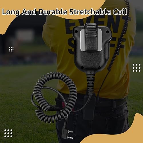 Miniatura 9 de Retevis Altavoz Walkie Talkie RT86, conector de audio de 0.138 in, micrófono de altavoz de hombro impermeable IP54, para radio bidireccional RT68