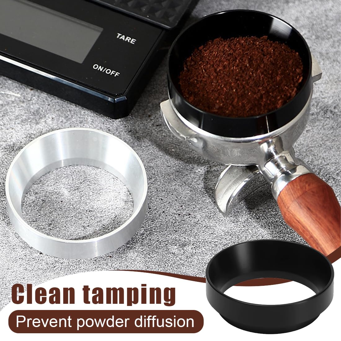 2 Stück Kaffee Dosierring 51 Mm,Magnetisch Dosiertrichter,Aluminium Espresso Trichter,Kaffeedosierring Für Fülltrichter,Brühschüssel,Siebträger Zubehör,Kaffeepulver Exakten Abfüllen