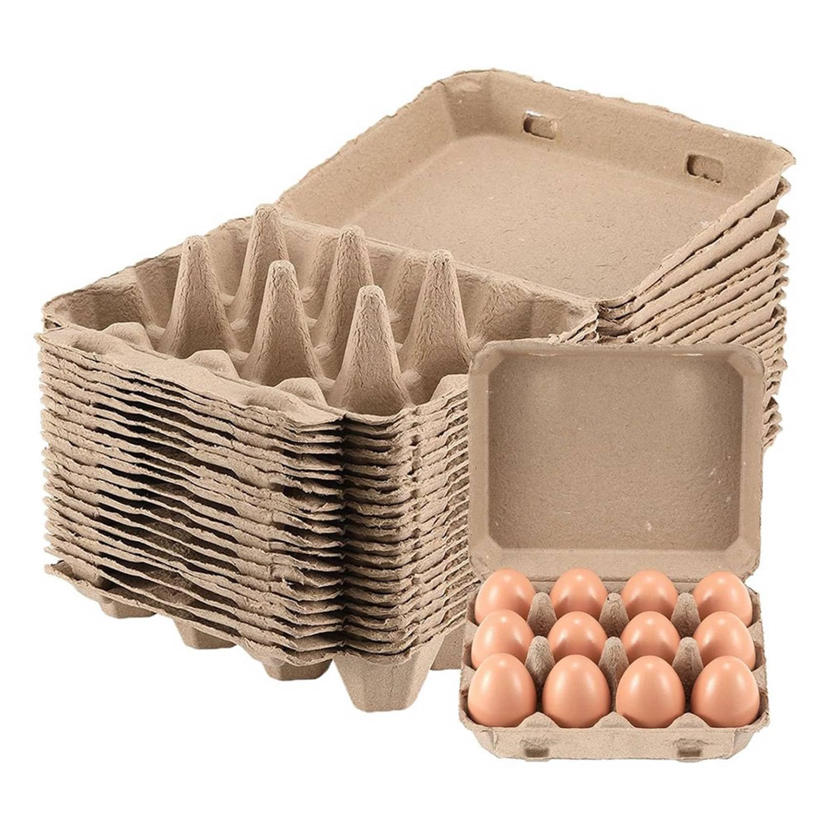 Paquete de 40 Cartones de Huevos, Cartones de Huevos Cuadrados de Pulpa de Papel Huevos, Contenedores de Cartones de Huevos Bandeja de Huevos Vacía Soporte para Huevos de Pulpa