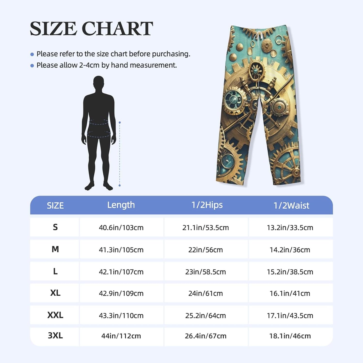 Mens Pajama Pants Cool Steampunk Gears Pajama Bottom Soft Warm Sleep Pant with Pockets Lounge Pants