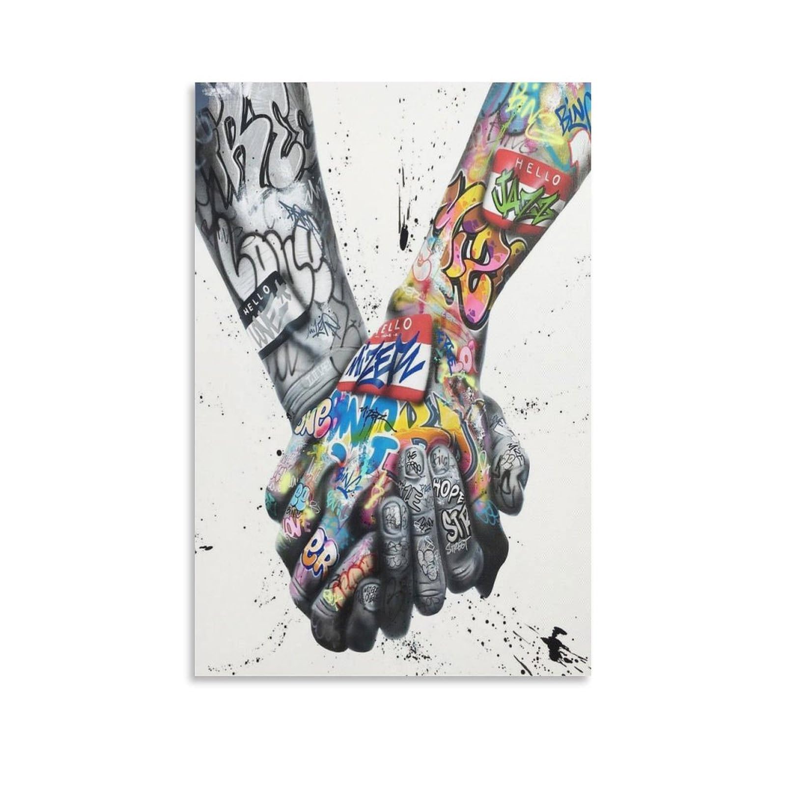 Amazon.co.jp: Banksy バンクシー 平和と愛 ポスター キャンバス