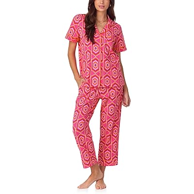Bedhead PJs Short Sleeve Cotton Knit Cropped Pajama Set Women