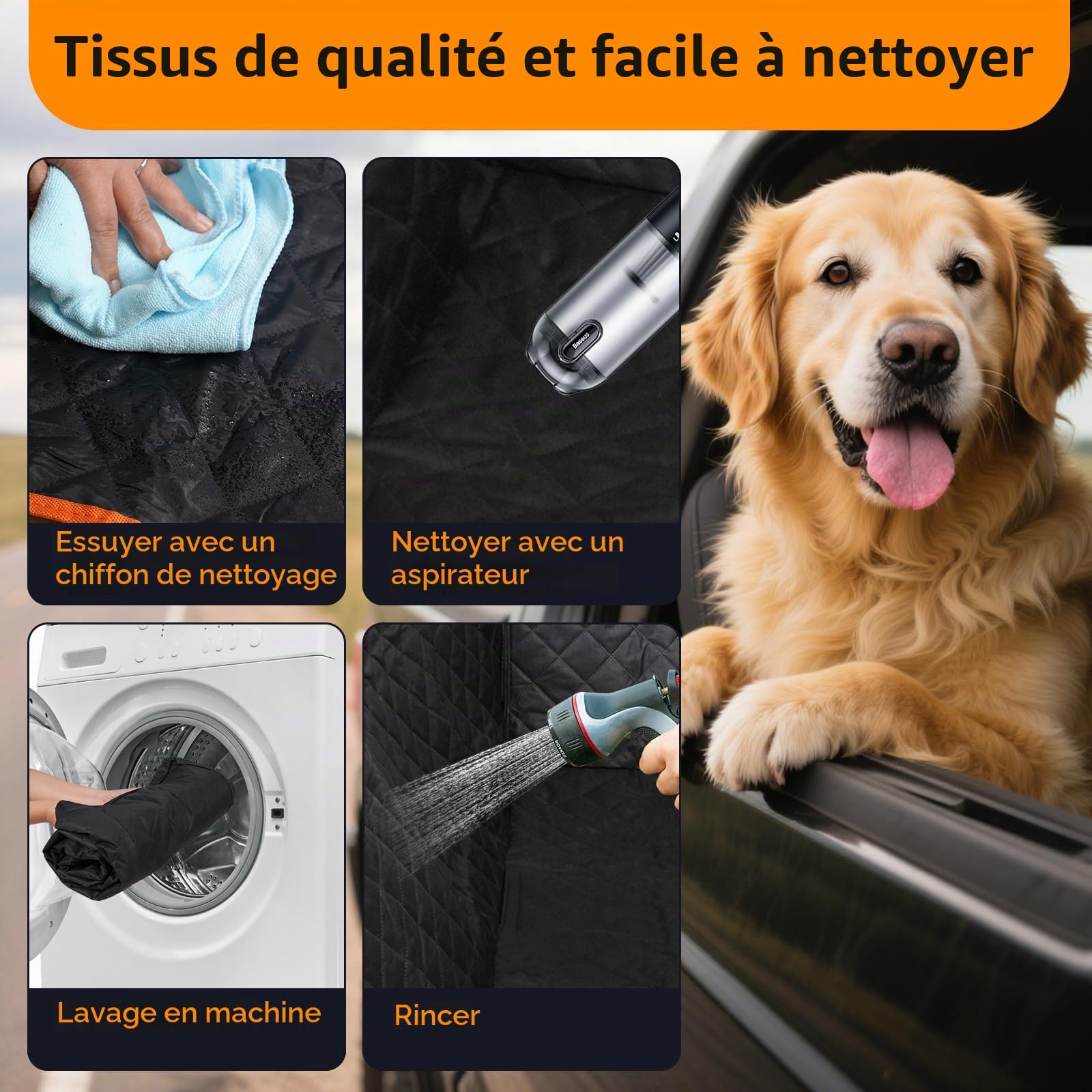Car Dog Protection,Car Seat Cover for Dogs,Protective Car Seat for Dogs,Non-Slip and Waterproof Rear Bench,Waterproof Non-Slip Boot Cover for Dogs,Scratch-Resistant,Rigid Bottom for Cars