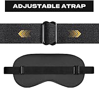 Vista 2 de Silk Sleep Mask, Adjustable Soft Eye Cover for Comfortable Sleep & Naps, Pressure-Free, Machine Washable - Black