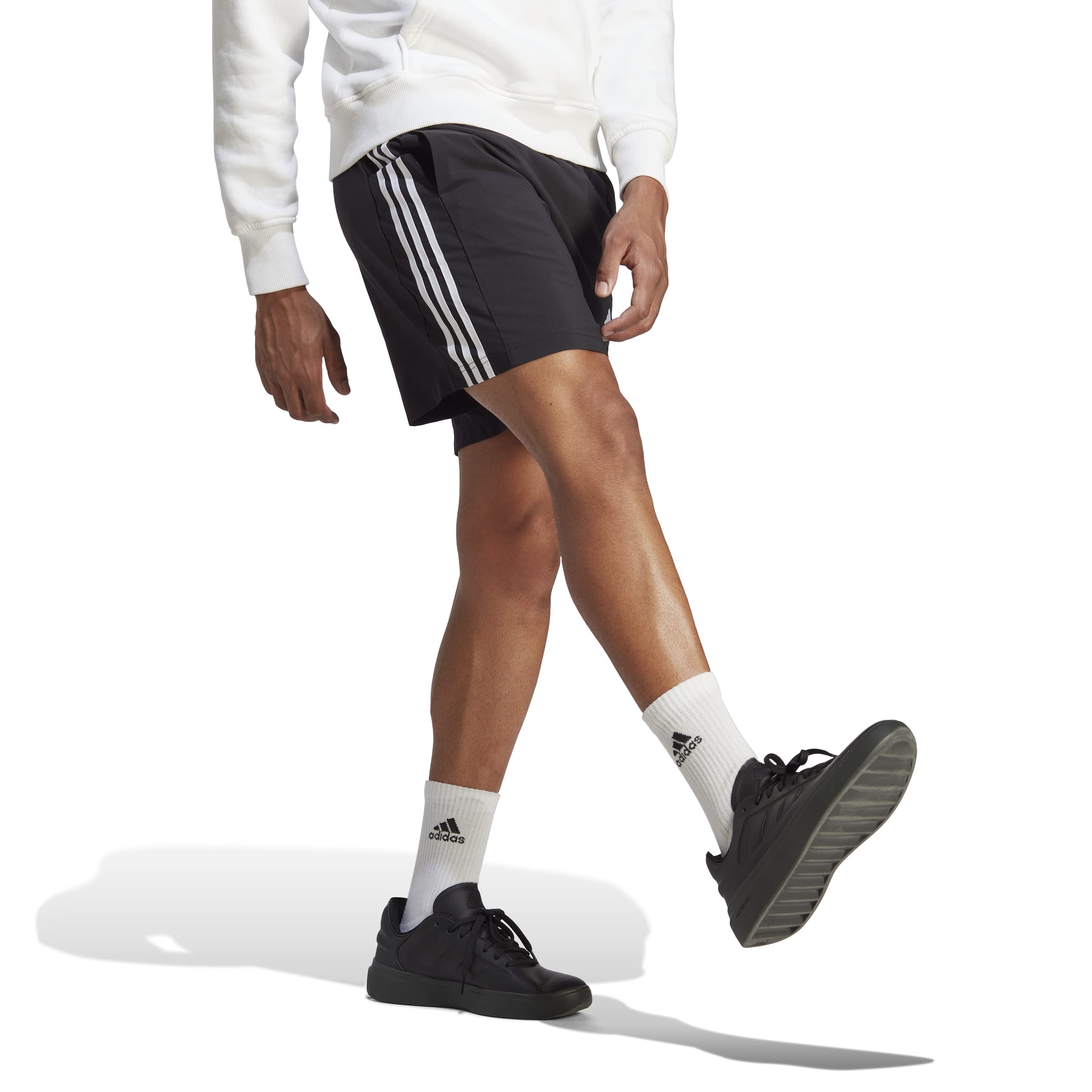 adidas M 3 Streifen Chelsea, Black/WH Weiss-schwarz-pink