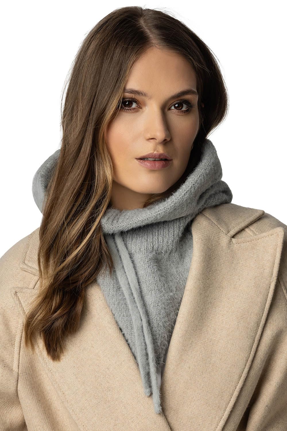 Vivisence Capucha De Invierno para Mujer Elegante Que Combina Gorro Y Bufanda En Uno con Cordón De Ajuste Y Parte Delantera Alargada para Máxima Protección contra El Frío