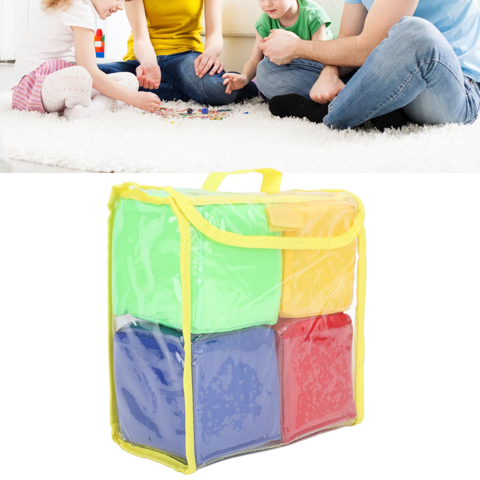 BOHEMIABY Lot de 4 grands dés de poche en mousse éducative de 9,9 cm, cubes empilables pour la maison, la salle de classe, le bricolage et l'imagination (4 pièces BOHEMIABY Lot de 4 grands dés de poche en mousse éducative de 9,9 cm, cubes empilables pour la maison, la salle de classe, le bricolage et l'imagination (4 pièces