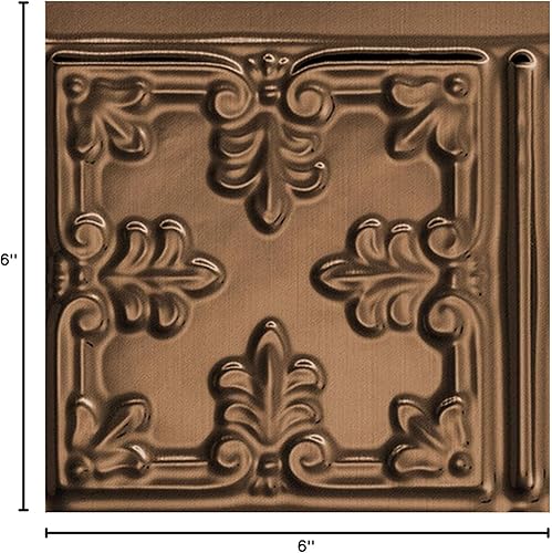Miniatura 66 de FASÄDE Panel decorativo para salpicaduras de vinilo de estilo tradicional / patrón 10 en bronce antiguo (muestra de 6 x 6 pulgadas)