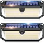 SyouHome Solar Motion Sensor Lights Outdoor, 4000LM 380 LED Solar Lights Outdoor, IP65 Waterproof 3 Modes 270° Wide Angle Solar Security Lights for Yard, Garage, Garden, Deck(4 Pack)