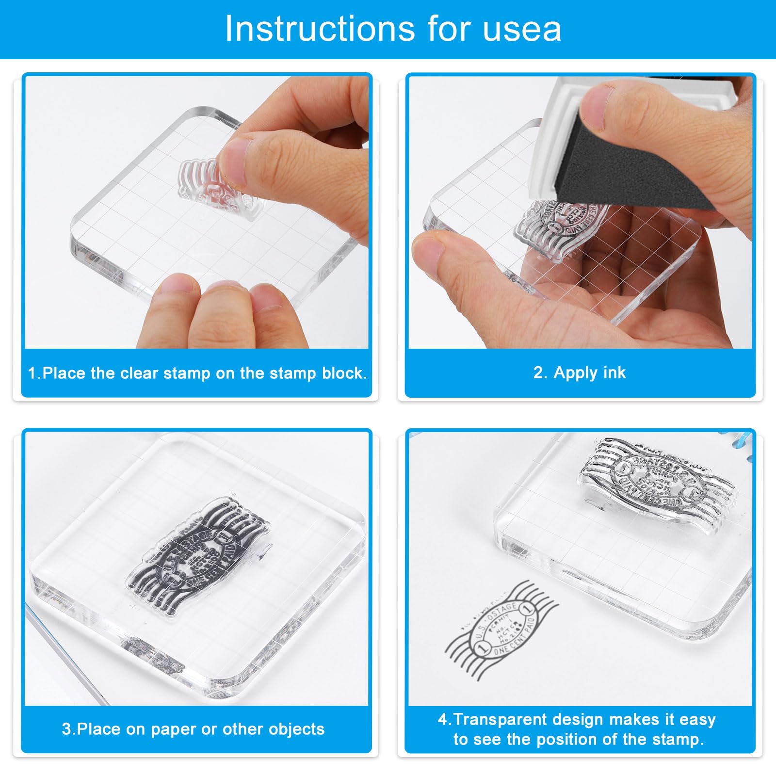 PATIKIL Silicone Stamps and Acrylic Stamp Blocks Tool - Image 4