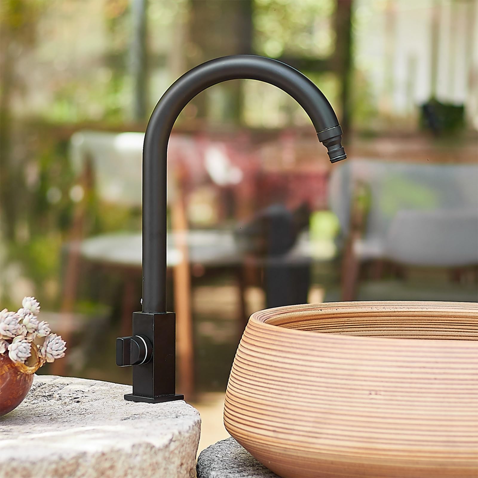 Colonna d'Acqua da Giardino autoportante con Rubinetto Tubo dell'Acqua antigelo per Esterni Idrante Verticale pour L'irrigation et L'arrosage du Jardin(Black)
