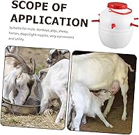 Vista 7 de Happyyami Cubo de leche de cordero cubo de alimentación de leche con olla de alimentación de animales de gran capacidad para botella de granja, cubo