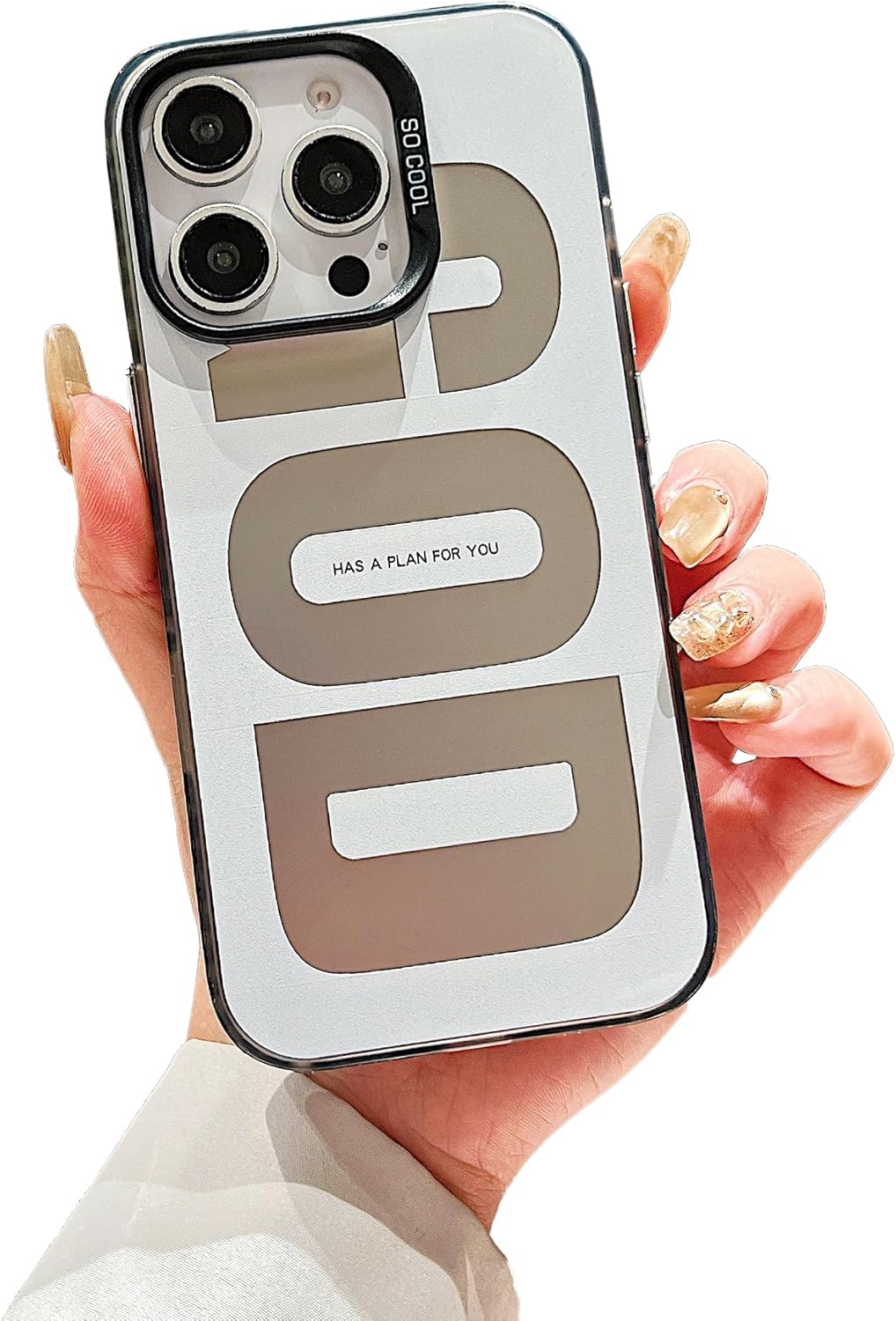 Compatible with iPhone 16 Pro Max Case,Cute Letter Pattern“GOD”Aesthetics Design for Girls Women and Men,Soft TPU Shockproof Protective Designed for iPhone 16 Pro Max-Black