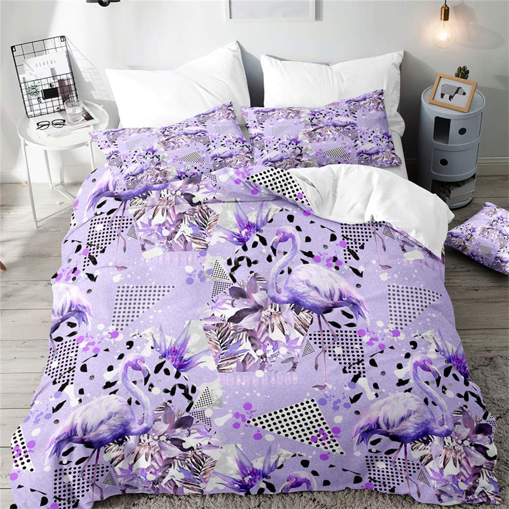 Parure de lit violette anti-pli avec housse de couettes 200x200