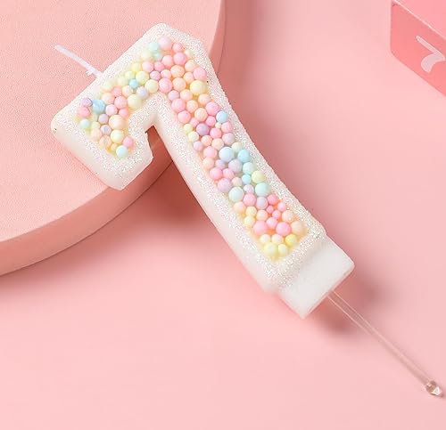 Miniatura 4 de Vela de cumpleaños número 7 con purpurina de macarrón 3D para pastel de cumpleaños, niña, mujer, dulce tema, 7 cumpleaños, boda, aniversario,