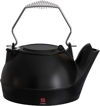 Fire Beauty Humidifying Iron Kettle,Stove Humidifier,Wood Stove Kettle,Cast Iron,Chrome handle