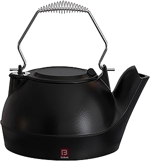 Fire Beauty Humidifying Iron Kettle，Stove Humidifier，Wood Stove Kettle，Cast Iron，Chrome handle