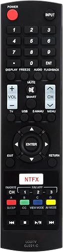 GJ221-C Replaced Remote fit for Sharp LCD TV LC32LE653U LC-32LE653U LC40LE653U LC-40LE653U LC43LE653U LC-43LE653U LC48LE653U LC-48LE653U LC55LE653U LC-55LE653U LC65LE645U LC-65LE645U LC65LE653U