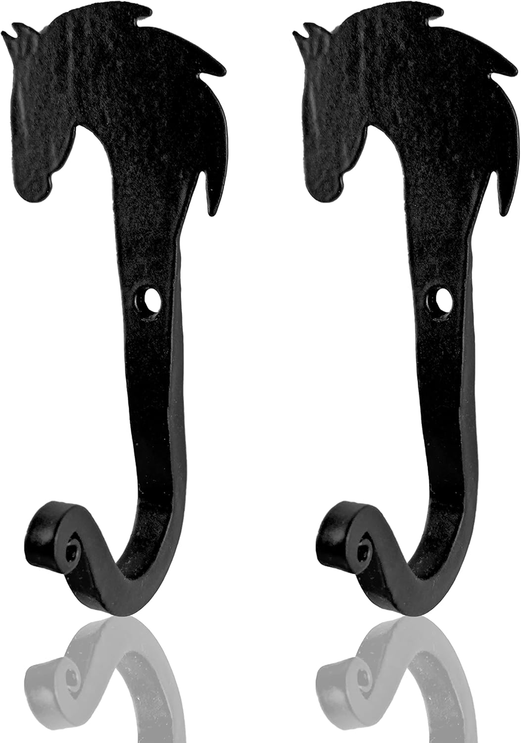 Wrought Iron Hooks for Wall, Decorative Horsehead Hooks