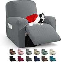 Vista 10 de JIVINER 5 Piezas Fundas Elásticas para Sofá Reclinable Funda para Sofá Reclinable con Parte Inferior Elástica Jacquard Ajustada Reclinable Funda