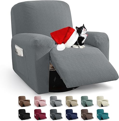 Miniatura 10 de JIVINER 5 Piezas Fundas Elásticas para Sofá Reclinable Funda para Sofá Reclinable con Parte Inferior Elástica Jacquard Ajustada Reclinable Funda