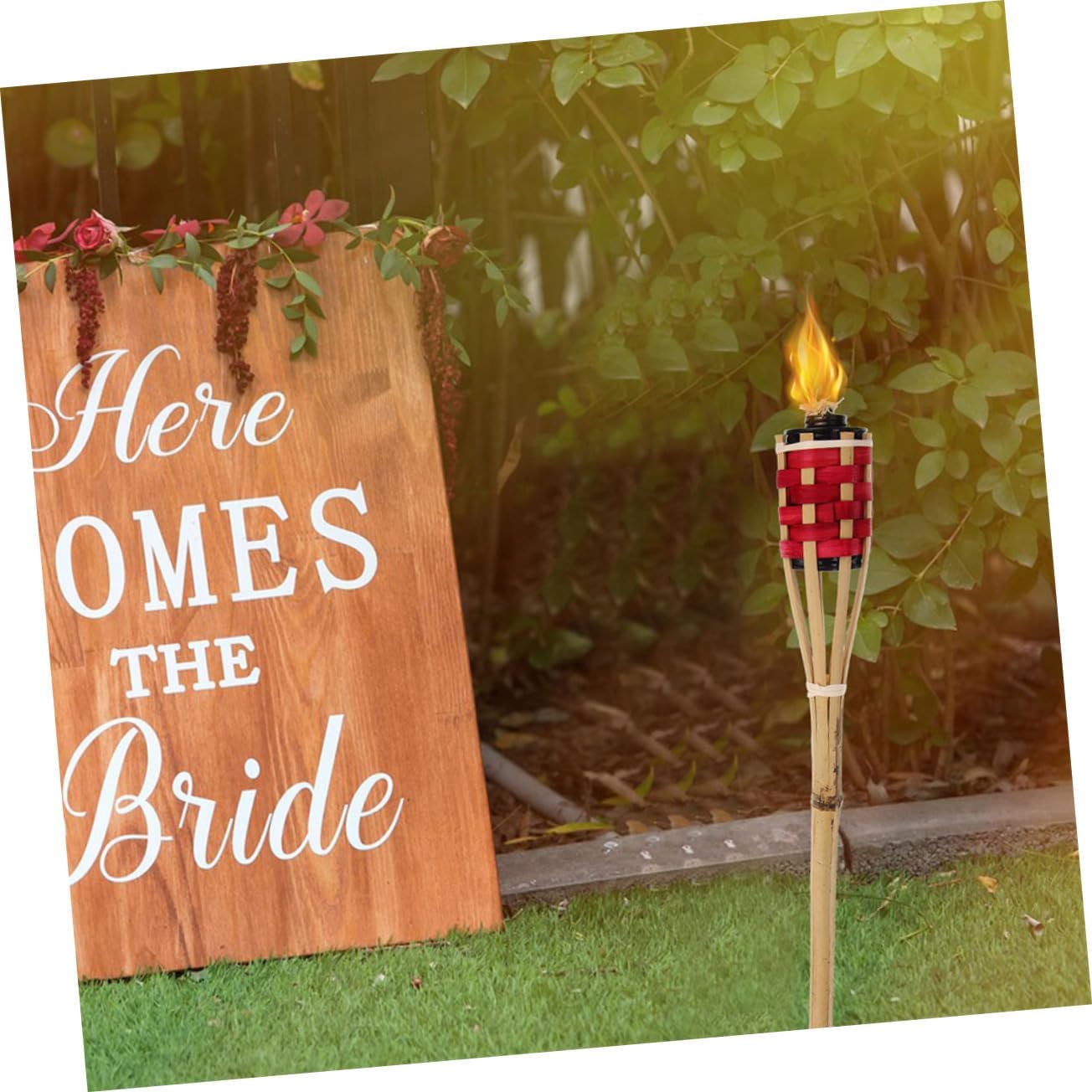 Outdoor Bamboo Torch Handheld Oil Lamp for Parties Gardens Festivals Decorative Lighting