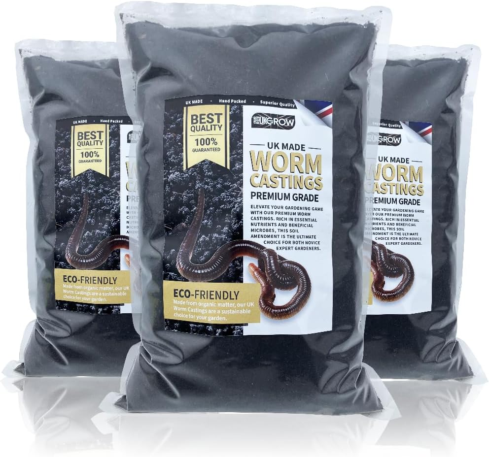 Worm Castings by UKGROW | 100% Organic Natural Fertilizer for Plants - Boost Growth & Soil Health in Various Sizes (1L, 2L, 3L, 5L, 10L, 20L) (1 Litre)