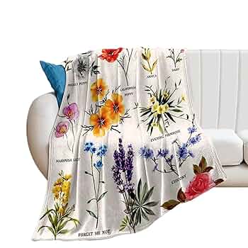 Amazon｜ブランケット 花の種類 野生の花 花柄 毛布 大判