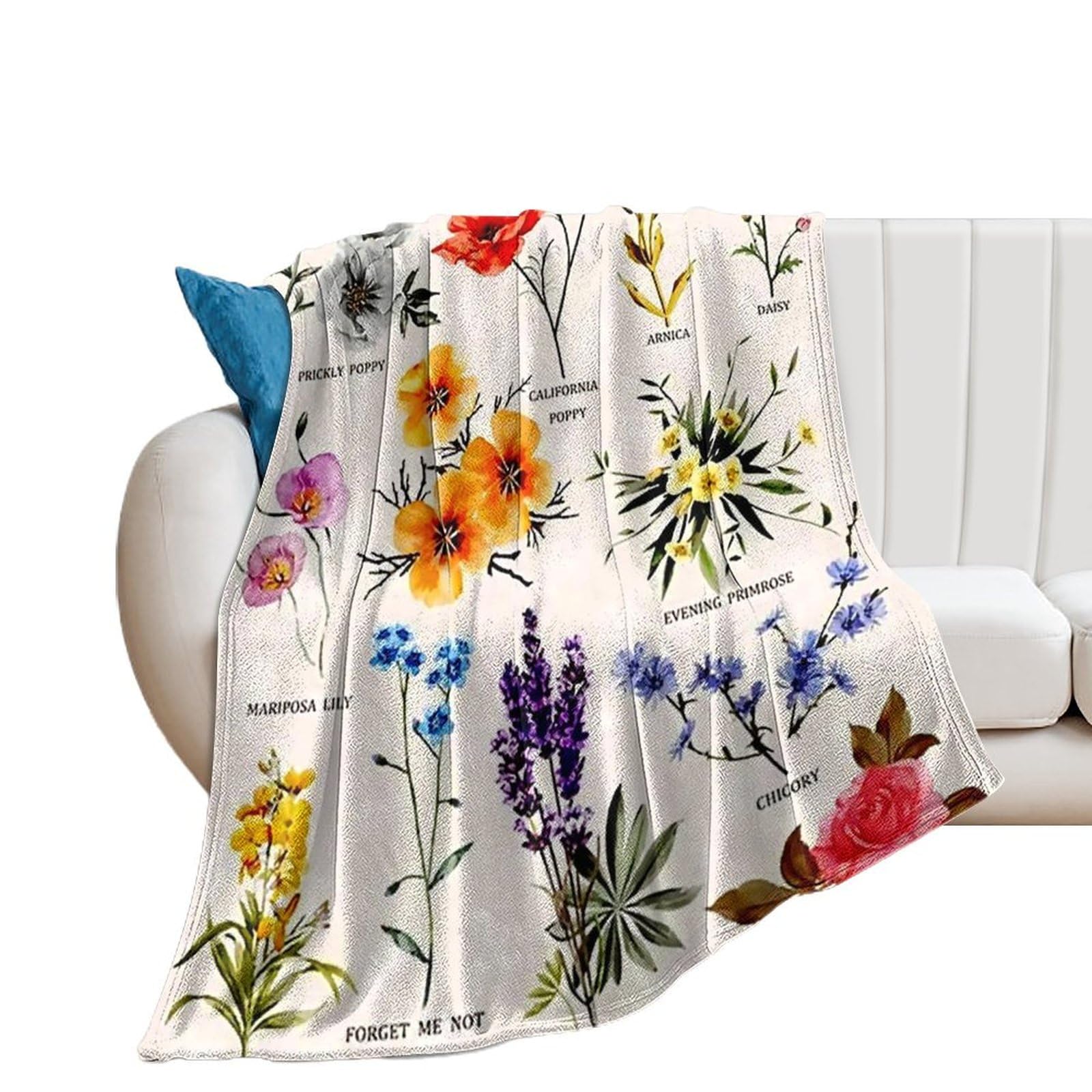 Amazon｜ブランケット 花の種類 野生の花 花柄 毛布 大判 ひざ掛け