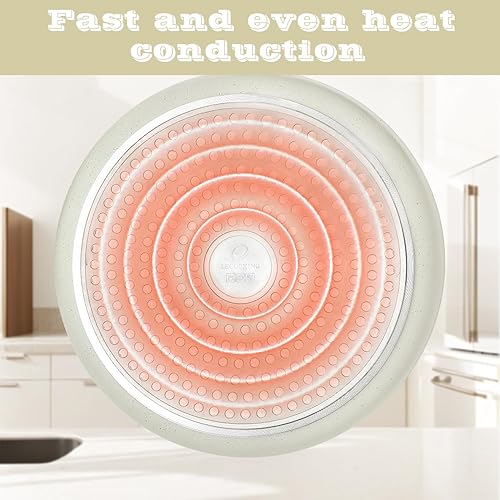 Miniatura 4 de Juego de 11 ollas y sartenes, juego de utensilios de cocina con asas extraíbles, apto para lavavajillas y horno, juego de cocina desmontable, juego