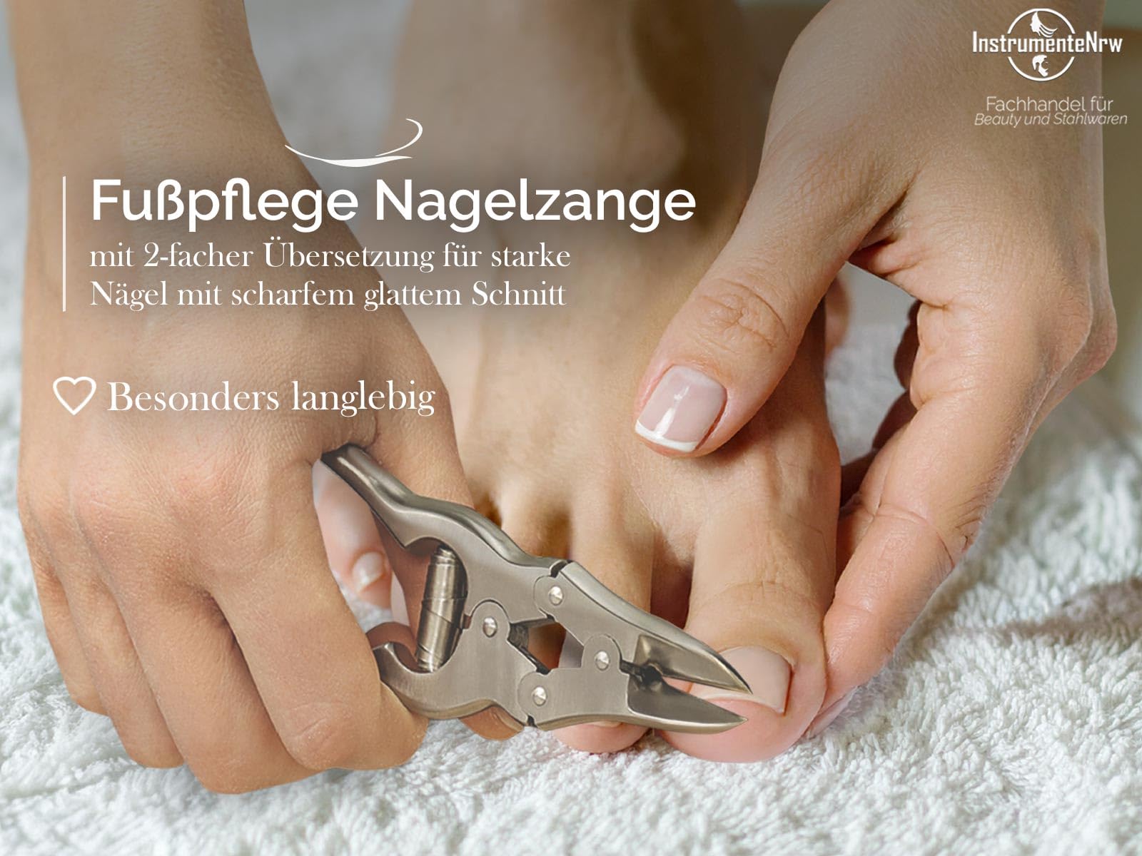 Fuß Nagelzange mit doppelter Übersetzung aus Edelstahl für kräftige starke verdickte Fußnägel
