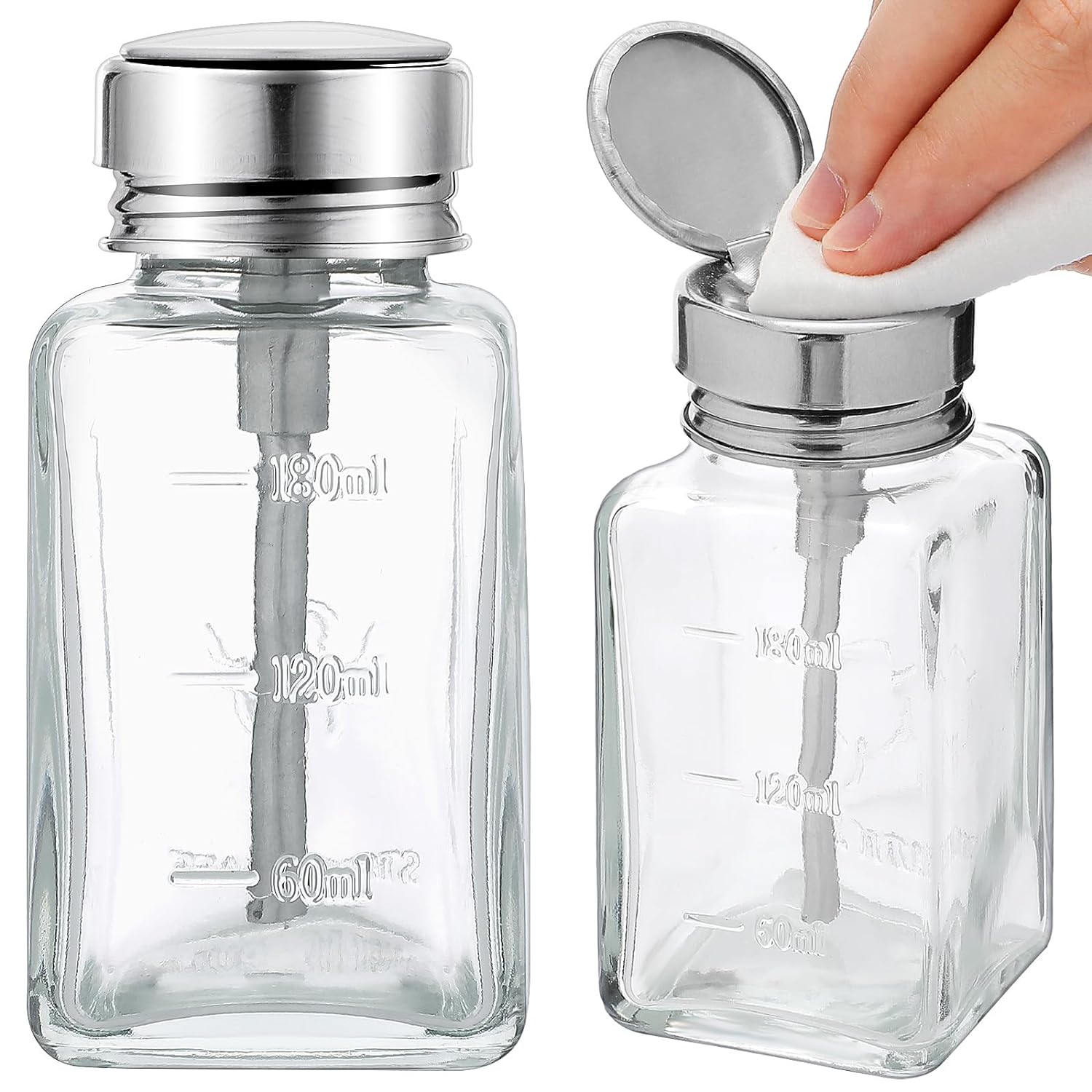 Lallisa 2 Pcs 6 Oz/ 180 ml Clear Pump Dispenser Bottle...