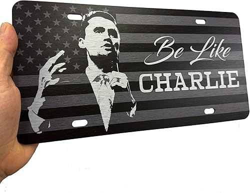 Miniatura 24 de JASS GRAPHIX Placa de matrícula personalizada con la bandera estadounidense de línea amarilla, homenaje personalizado a despachadores y operadores