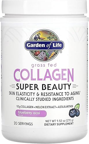 Miniatura 4 de Garden of Life - Grass Fed Collagen Beauty - Polvo de colágeno para mujeres y hombres, sabor granada y arándano, 20 porciones, para las uñas, piel,