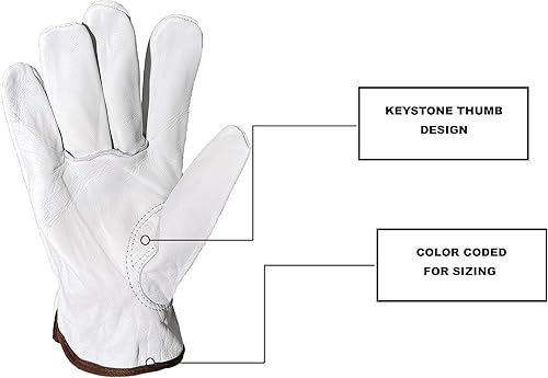 Miniatura 3 de Strongarm - Guantes Premium de Cuero de Piel de Cabra para Soldadura y Trabajo, para Soldadura, Construcción, Industrial, Jardinería, Mechanix,