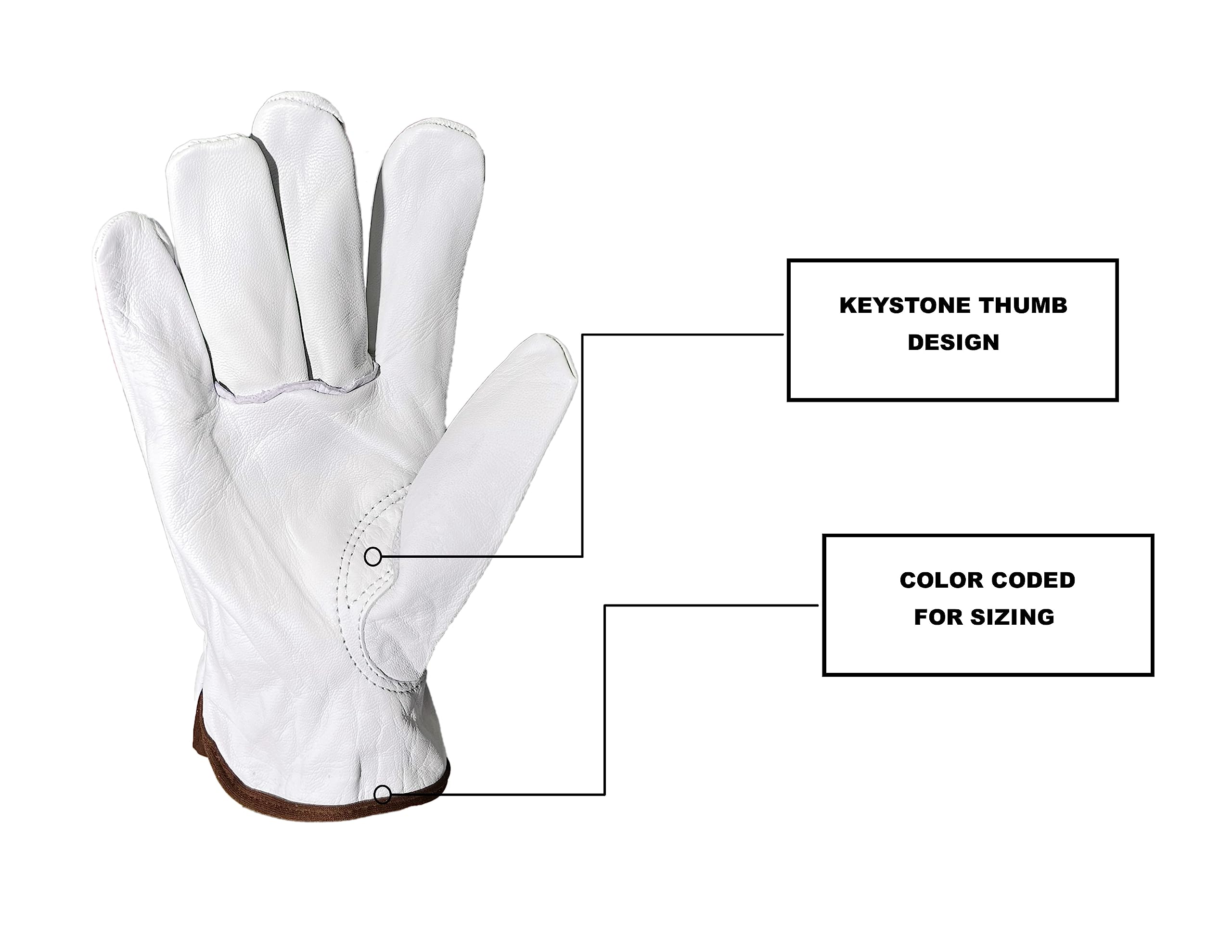Strongarm Premium - Guantes de soldadura y trabajo de piel de cabra para soldadura, construcción, industria, jardinería, mecánica, conductor